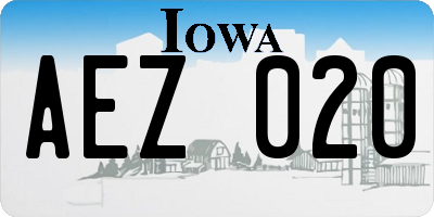 IA license plate AEZ020