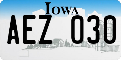 IA license plate AEZ030
