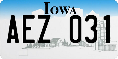 IA license plate AEZ031
