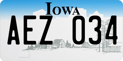IA license plate AEZ034