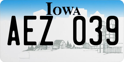 IA license plate AEZ039