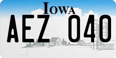 IA license plate AEZ040