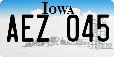 IA license plate AEZ045