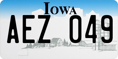 IA license plate AEZ049