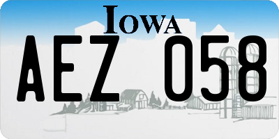 IA license plate AEZ058