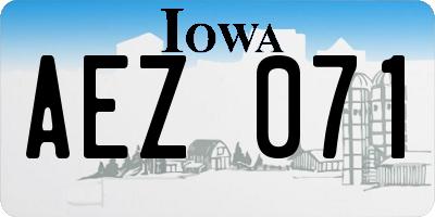 IA license plate AEZ071