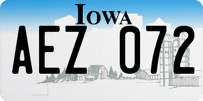 IA license plate AEZ072