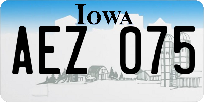 IA license plate AEZ075