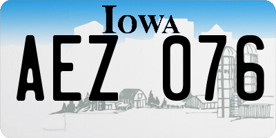 IA license plate AEZ076