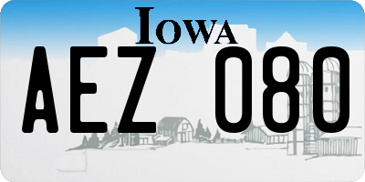 IA license plate AEZ080