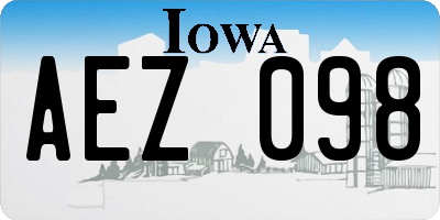 IA license plate AEZ098