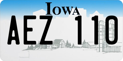 IA license plate AEZ110