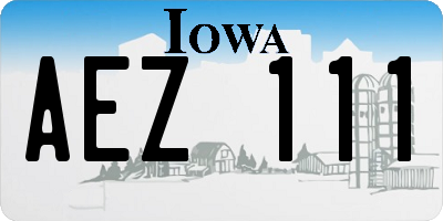 IA license plate AEZ111