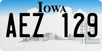 IA license plate AEZ129