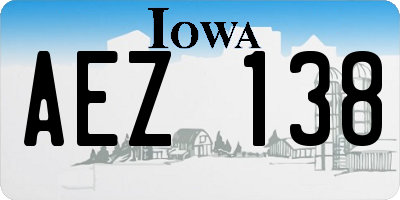 IA license plate AEZ138