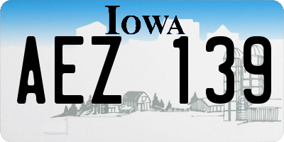 IA license plate AEZ139