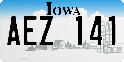 IA license plate AEZ141