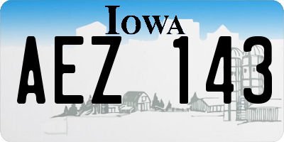 IA license plate AEZ143