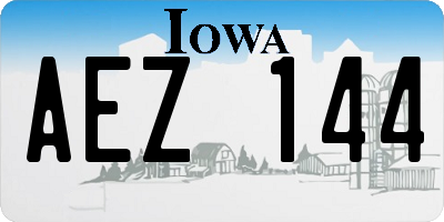 IA license plate AEZ144