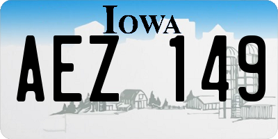 IA license plate AEZ149