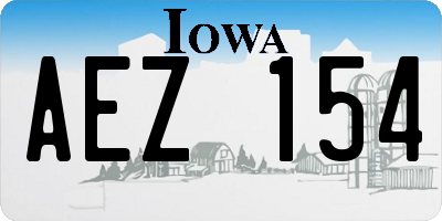 IA license plate AEZ154