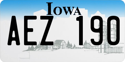 IA license plate AEZ190