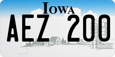 IA license plate AEZ200