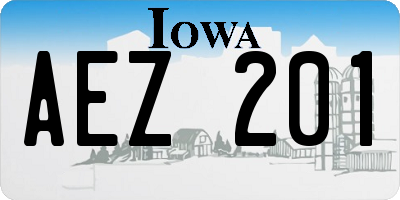 IA license plate AEZ201