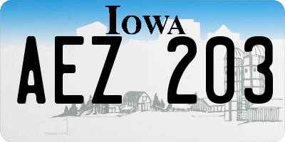 IA license plate AEZ203