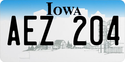 IA license plate AEZ204