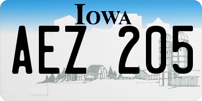 IA license plate AEZ205