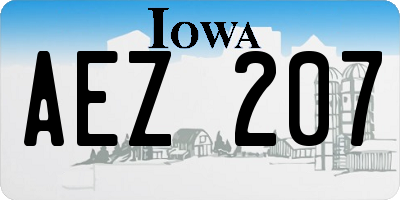 IA license plate AEZ207