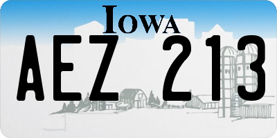 IA license plate AEZ213