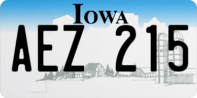IA license plate AEZ215