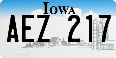 IA license plate AEZ217