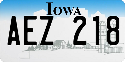 IA license plate AEZ218