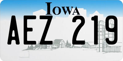IA license plate AEZ219