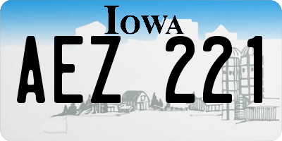 IA license plate AEZ221