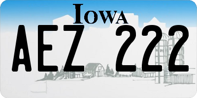 IA license plate AEZ222