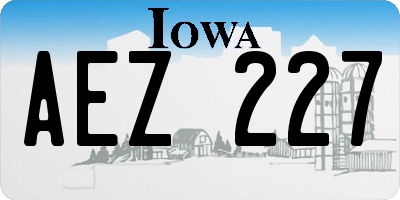 IA license plate AEZ227