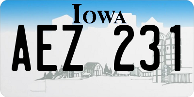 IA license plate AEZ231