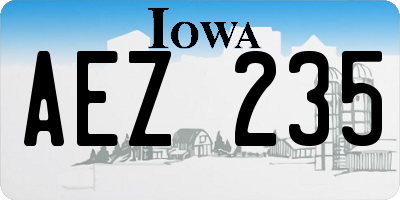 IA license plate AEZ235