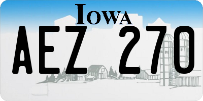 IA license plate AEZ270