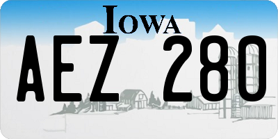 IA license plate AEZ280