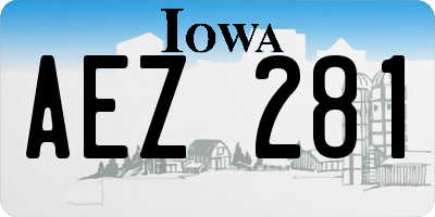 IA license plate AEZ281
