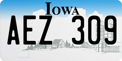 IA license plate AEZ309