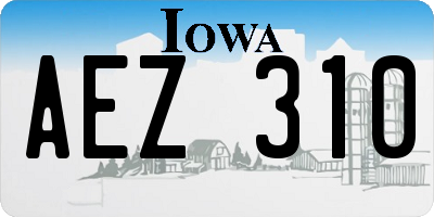 IA license plate AEZ310