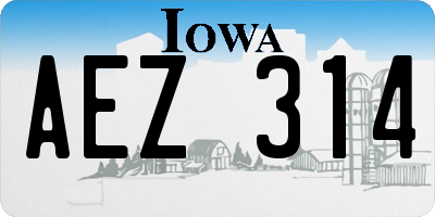 IA license plate AEZ314