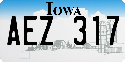 IA license plate AEZ317