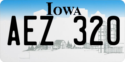 IA license plate AEZ320